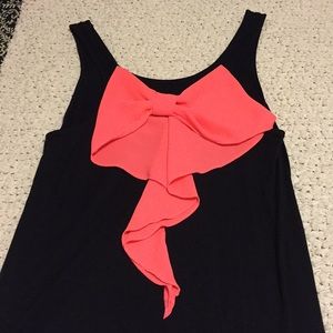 Day Trip Flowy Tank Top with Neon Pink Bow